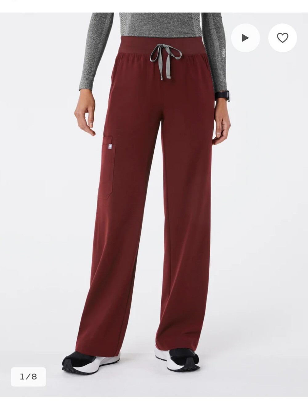Figs Isabel High-Rise Wide-Leg Scrub Pant- L
